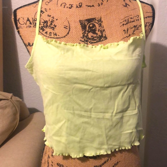 Divided Tops - Lime Green Tank Top/Camisole